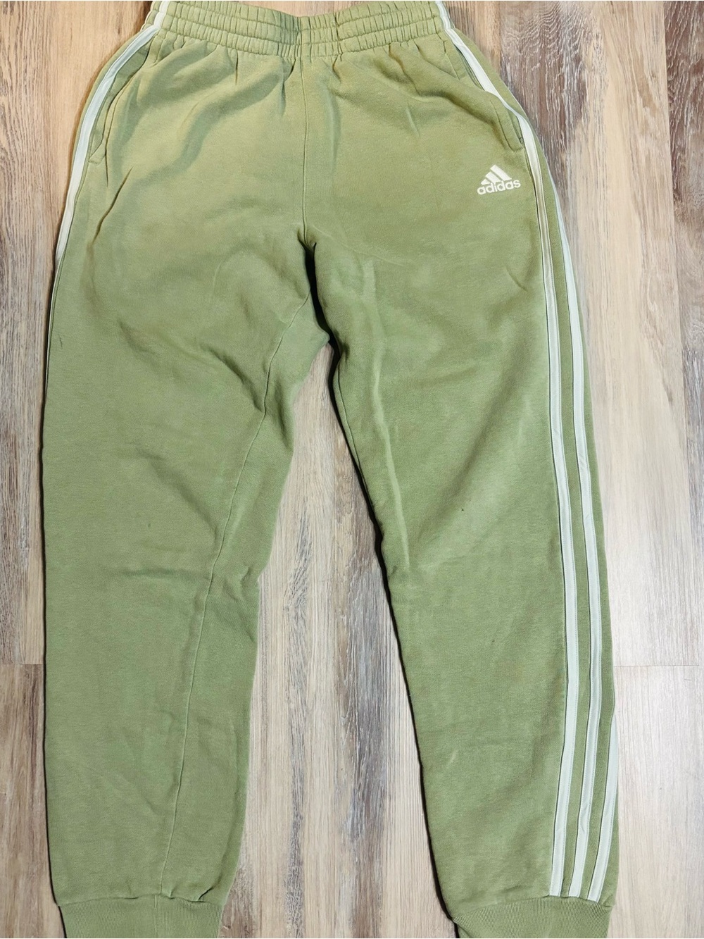 Boys Green Adidas Striped Sweatpants size Youth Large Regular Fit
